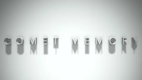 Comet memory 3D title animation with shadows on a white background Stock Footage 297904355