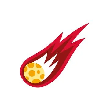 Comet meteor burning fire trail moving quickly イラスト素材