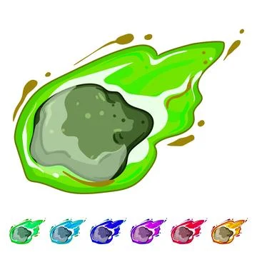 Comet meteor cartoon vector graphic Stock Illustration