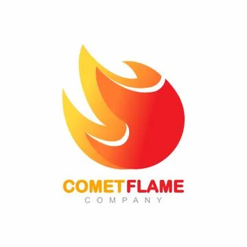 Comet Meteor Flame Fire Shape Logo Symbol Vector Stock Illustration