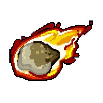 Comet meteor pixel art vector illustration Stock Illustration