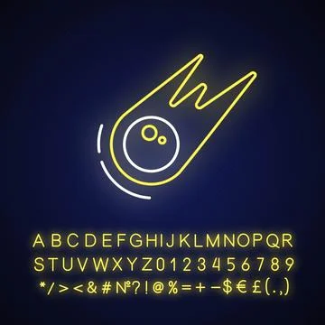 Comet neon light icon Stock Illustration