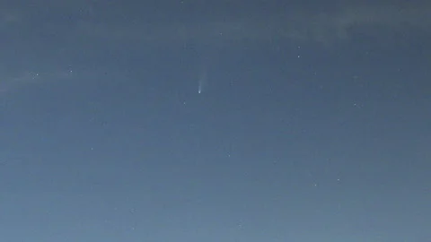 Comet Neowise in Night Sky Time Lapse Stock Footage 135633374
