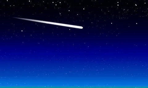 Comet in the night starry blue sky Stock Illustration