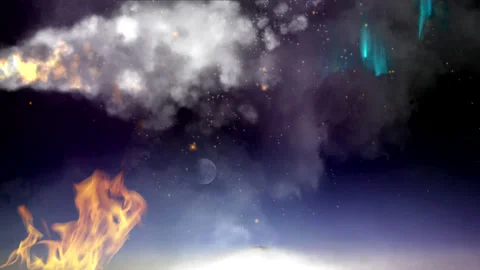 Comet or meteorite burning in the atmosphere. Earth formation. Illustration Video stock 150675281