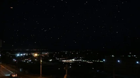 Comet over the city Stock Footage 79941547