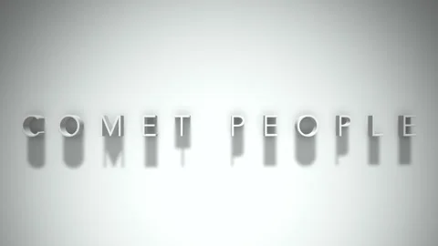 Comet people 3D title animation with shadows on a white background Stock Footage 298001956