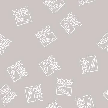 Comet planetarium discussion line seamless pattern Stock Illustration