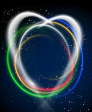 Comet Rays and Abstract Space Background Illustrazione stock