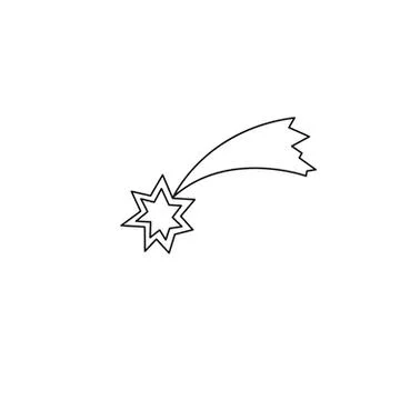Comet, shooting star. Design element, icon on the theme of the night sky, UFO Stock-Illustration