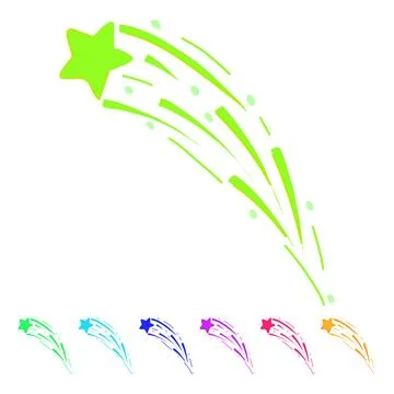 Comet shooting star space vector cartoon graphic Ilustração Stock