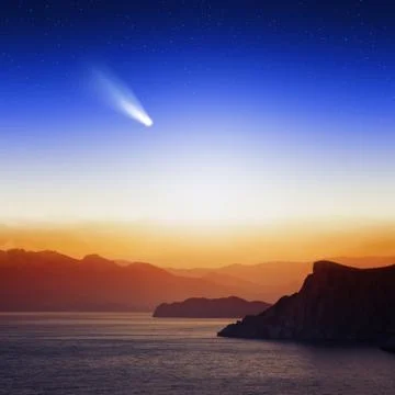 Comet in sky Фото
