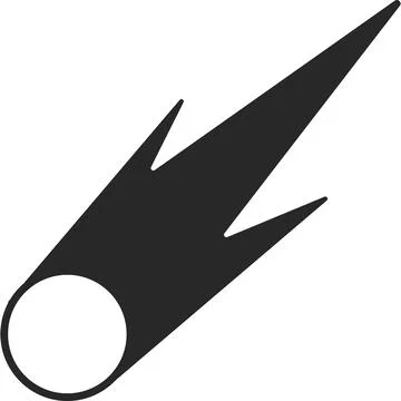 A comet in space. Flat black icon. Vector illustration. Stock Illustration