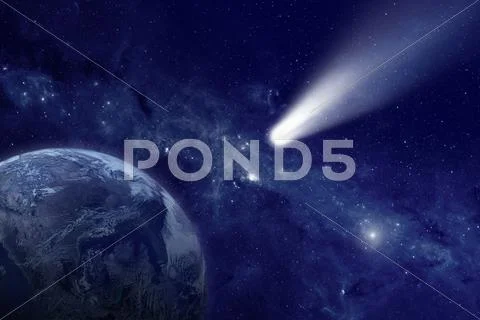 Comet in space Stock Illustration