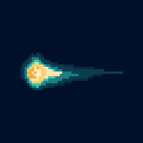 Comet space orbit, falling asteroid celestial body Illustrazione stock
