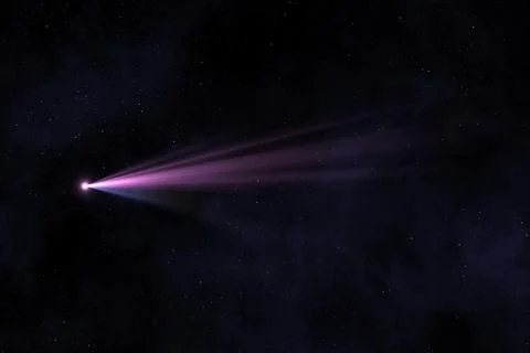 Comet on starry sky. Space. Stock Photos