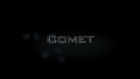 Comet title metal text on black alpha channel background Stock Footage 296264702