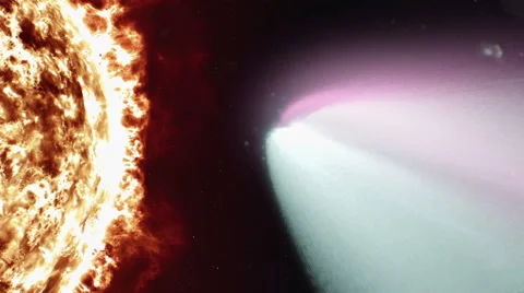 Comet Toward Sun and Melting Stock Footage 51253162