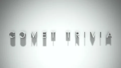 Comet trivia 3D title animation white text on a white background Stock Footage 298374608