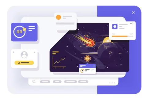 Comet ui dashboard Stock Illustration
