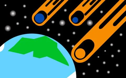 Comets flying towards Earth Stock Illustration