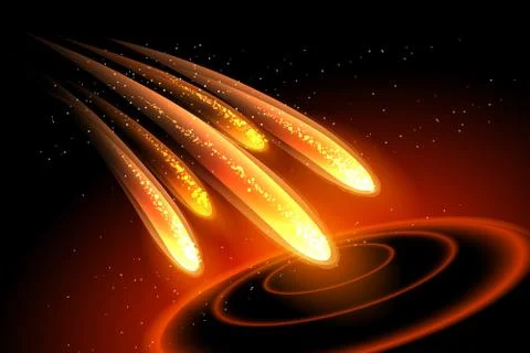 Comets in Space Stock Illustration