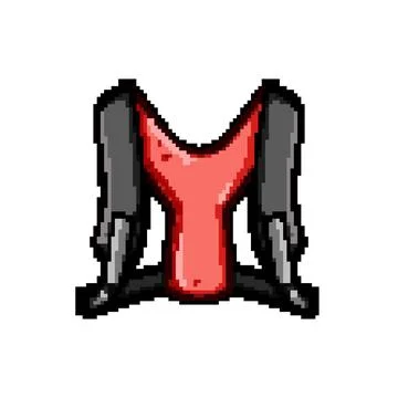 Comfort back posture corrector pixel art vector illustration Stock Illustration