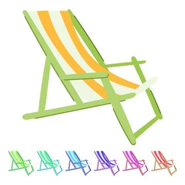 Comfort deck chair vector cartoon graphic Stock Illustration