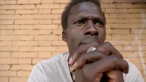 Male praying with hands clasped, Stock Video