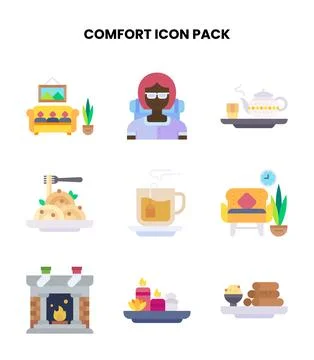 Comfort Flat Bundle Icons Pack Stockillustratie