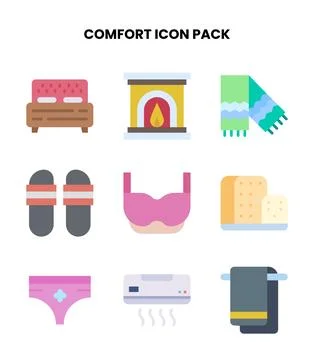 Comfort Flat Design Icons Pack Stockillustratie