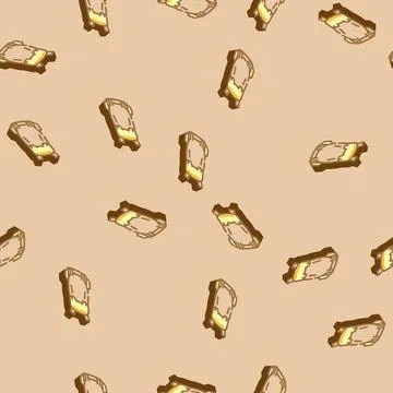 Comfort hiking backpack isometric icon seamless pattern Stock Illustration