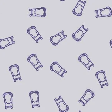 Comfort hiking backpack line vector seamless pattern Illustrazione stock