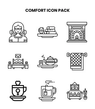 Comfort Line Vector Icons Pack Stockillustratie