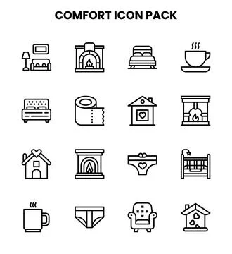 Comfort Line Vector Icons Pack Stockillustratie