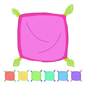 Comfort throw pillows vector cartoon graphic イラスト素材