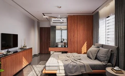 Comfortable and Chic Creating a Stylish Bedroom with High-Quality Furniture.. Stock-Illustration