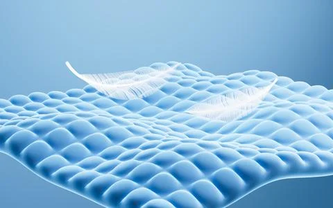 Comfortable and soft mattress background, duvet and eiderdown, 3d rendering. Foto stock