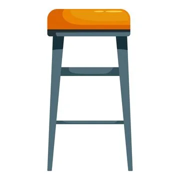 Comfortable bar stool featuring an orange cushioned seat and sturdy metal leg Illustrazione stock