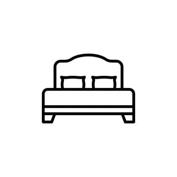 Comfortable Bed Icon Ideal for Sleep and Bedroom Decor Illustration