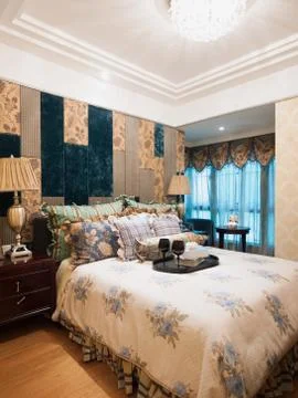 Comfortable bedroom Stock Photos