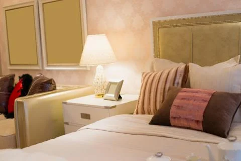 Comfortable bedroom Stock Photos