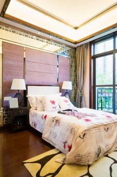 Comfortable bedroom Stock Photos