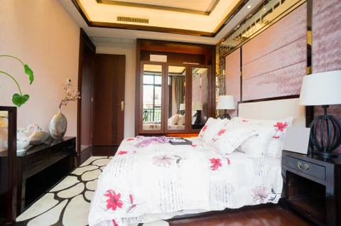 Comfortable bedroom Stock Photos