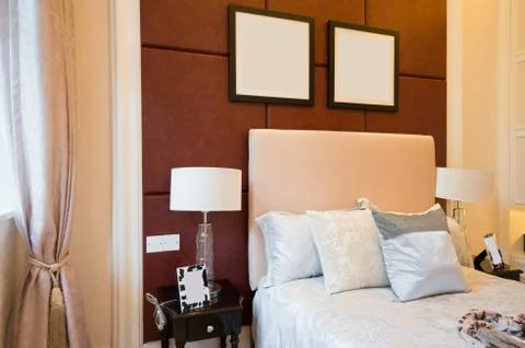 Comfortable bedroom Stock Photos