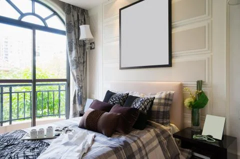 Comfortable bedroom Stock Photos