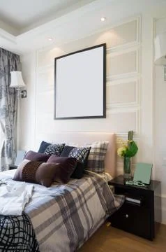 Comfortable bedroom Stock Photos