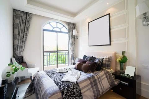 Comfortable bedroom Stock Photos
