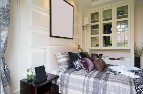 Comfortable bedroom Stock Photos