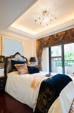 Comfortable bedroom Stock Photos